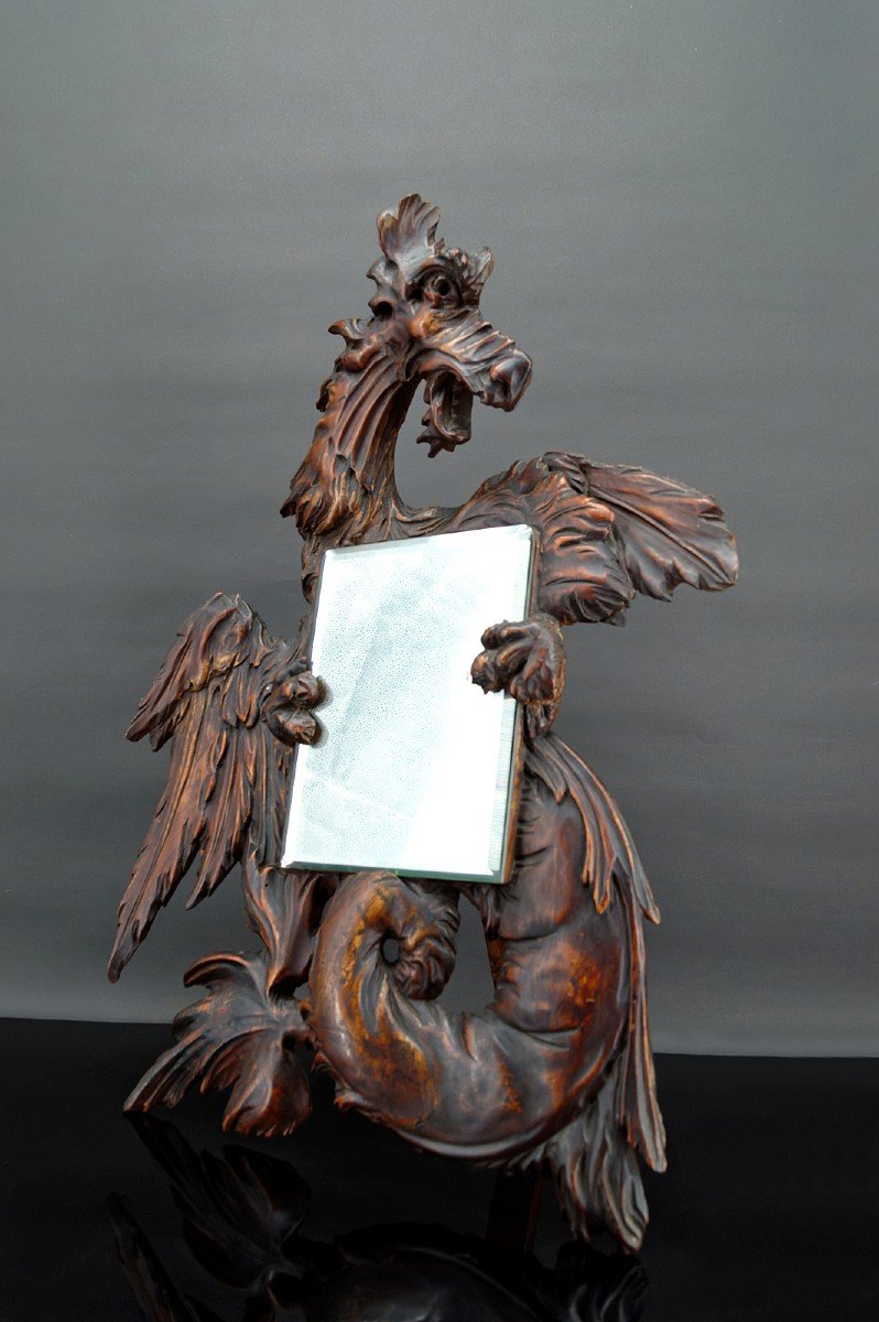 Miroir Au Dragon Attribué à  Gabriel Viardot, Japonisme, France, Circa 1880-photo-3