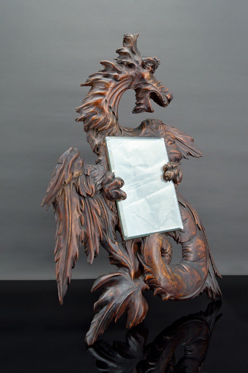 Miroir Au Dragon Attribué à  Gabriel Viardot, Japonisme, France, Circa 1880-photo-4