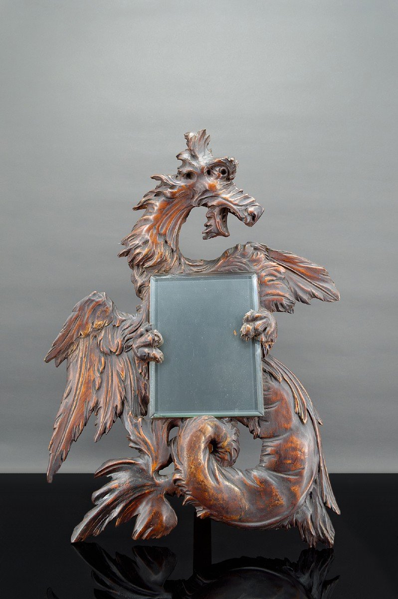 Miroir Au Dragon Attribué à  Gabriel Viardot, Japonisme, France, Circa 1880