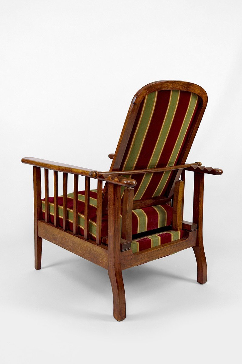 Fauteuil / Chaise Longue Morris, Arts & Crafts, Royaume-uni, Circa 1900-photo-1