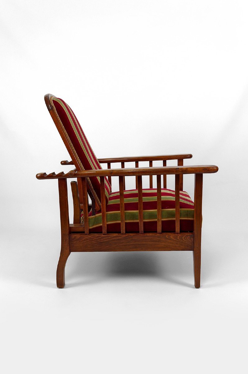 Fauteuil / Chaise Longue Morris, Arts & Crafts, Royaume-uni, Circa 1900-photo-7