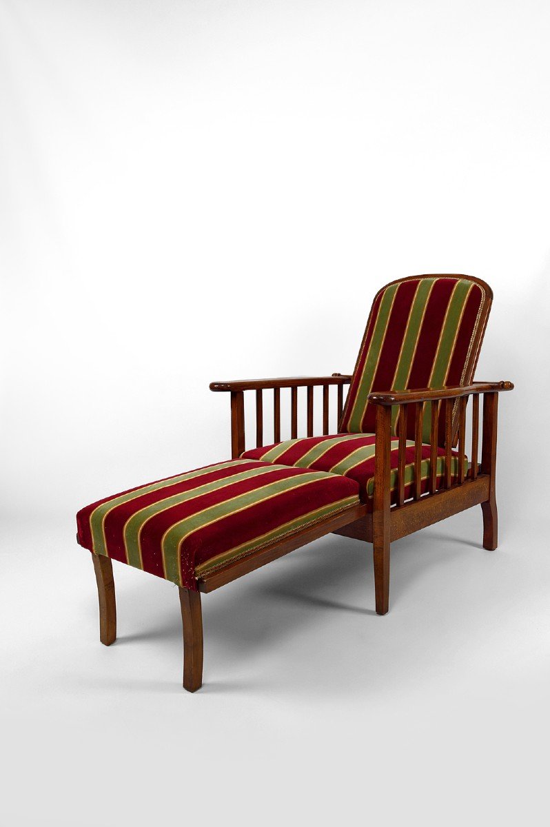 Fauteuil / Chaise Longue Morris, Arts & Crafts, Royaume-uni, Circa 1900