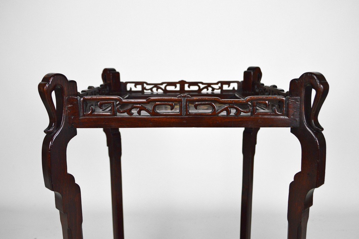 Guéridon Japonisant En Bois Sculpté Et Panneaux Laqués, France, Vers 1880-photo-2