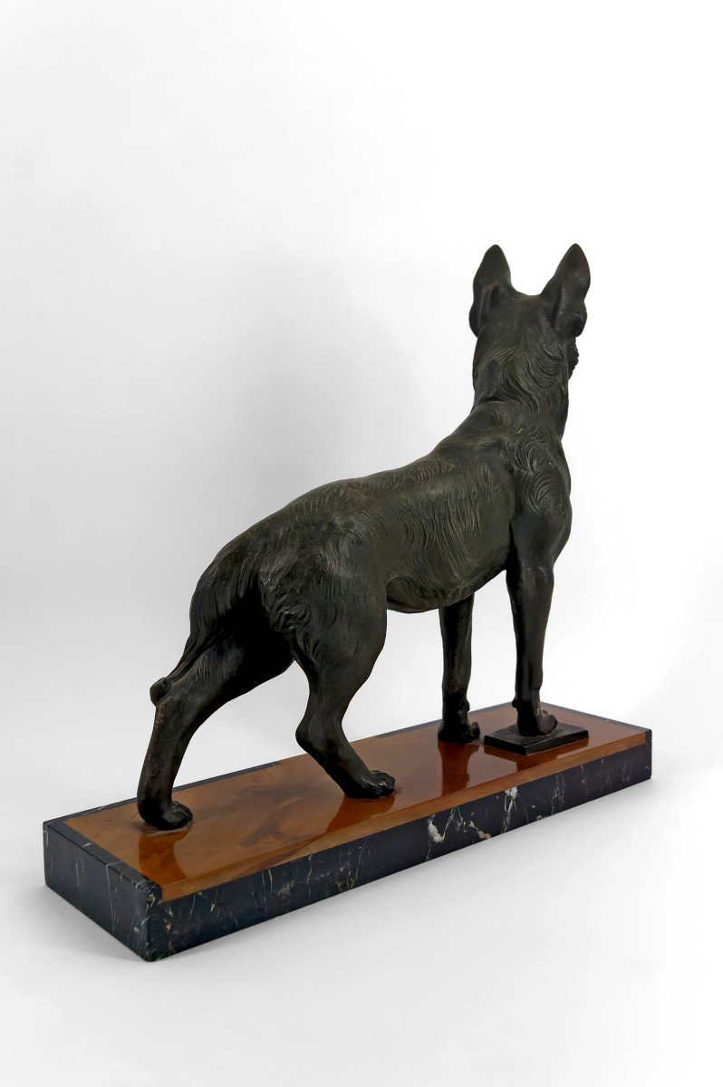 Important Sculpture Representing A German Shepherd, Trophy For The Perrier Challenge, 1942-photo-5