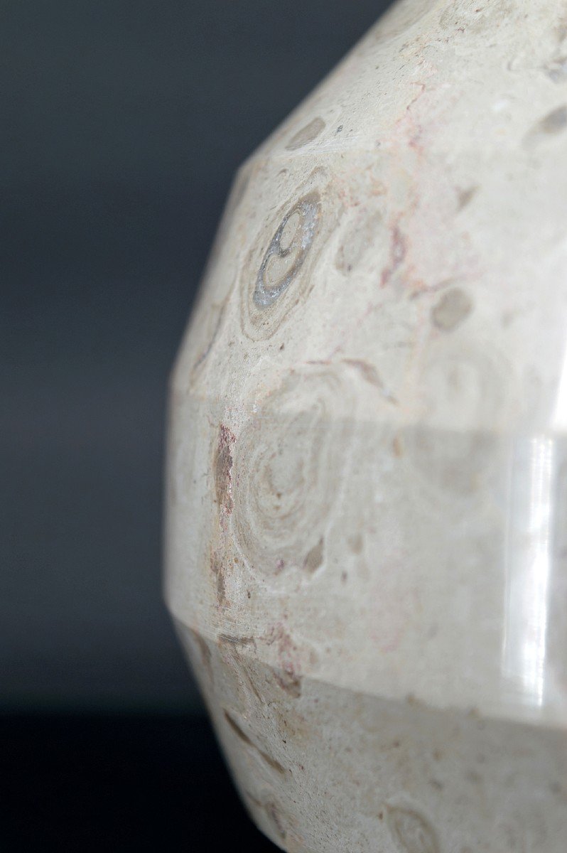 Lampe Boule Art Deco Moderniste En Marbre Sculpté, France, Circa 1930-photo-5