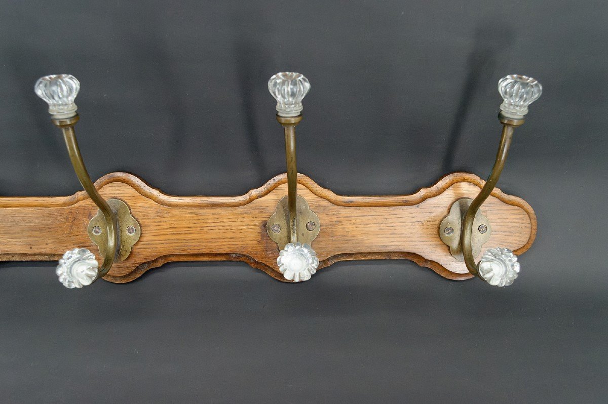 Oak And Crystal Coat Rack / Coat Stand, Napoleon III, Circa 1860-photo-2