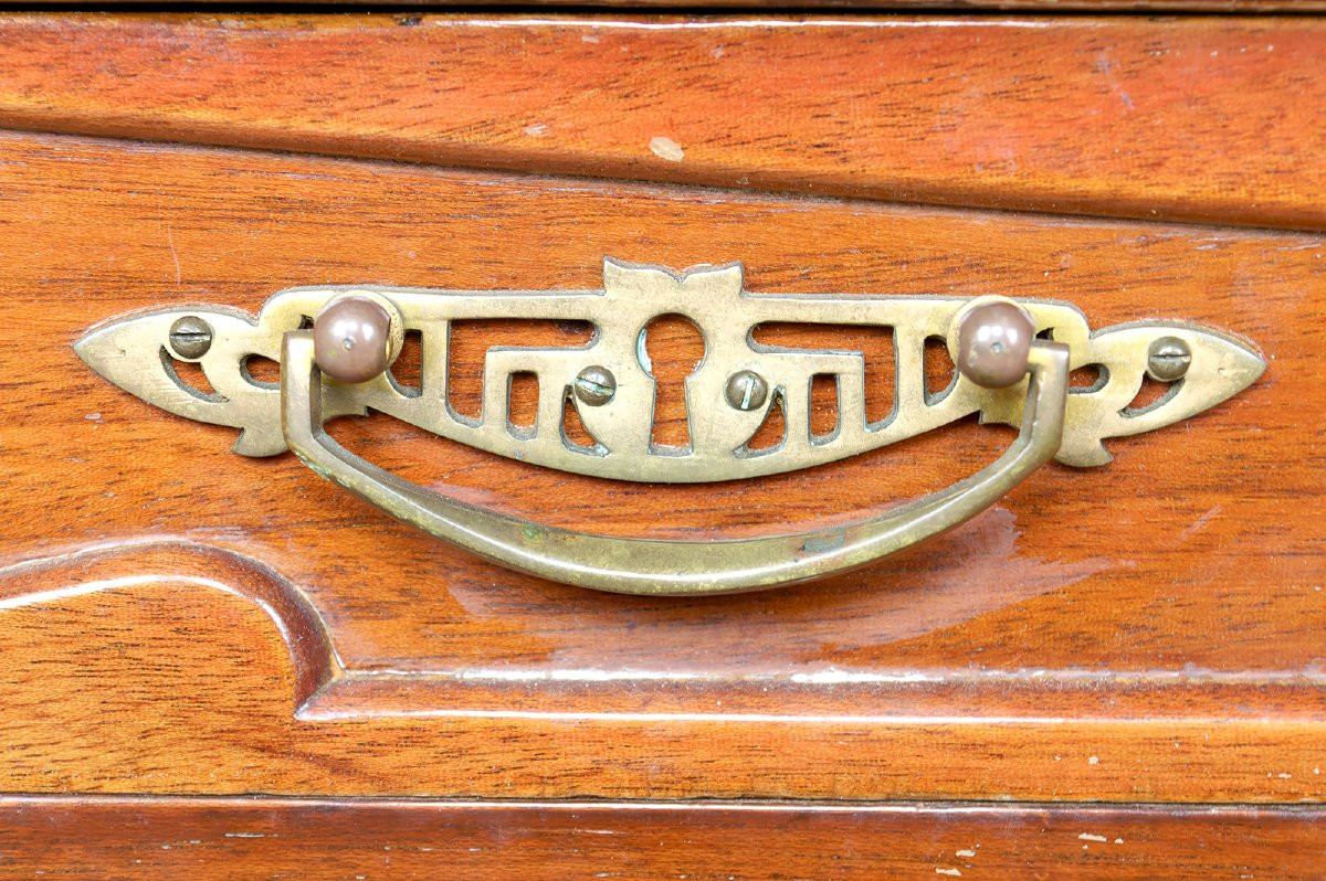 Art Nouveau / Jugendstil Desk, Carved Mahogany, Germany, Circa 1910-photo-8