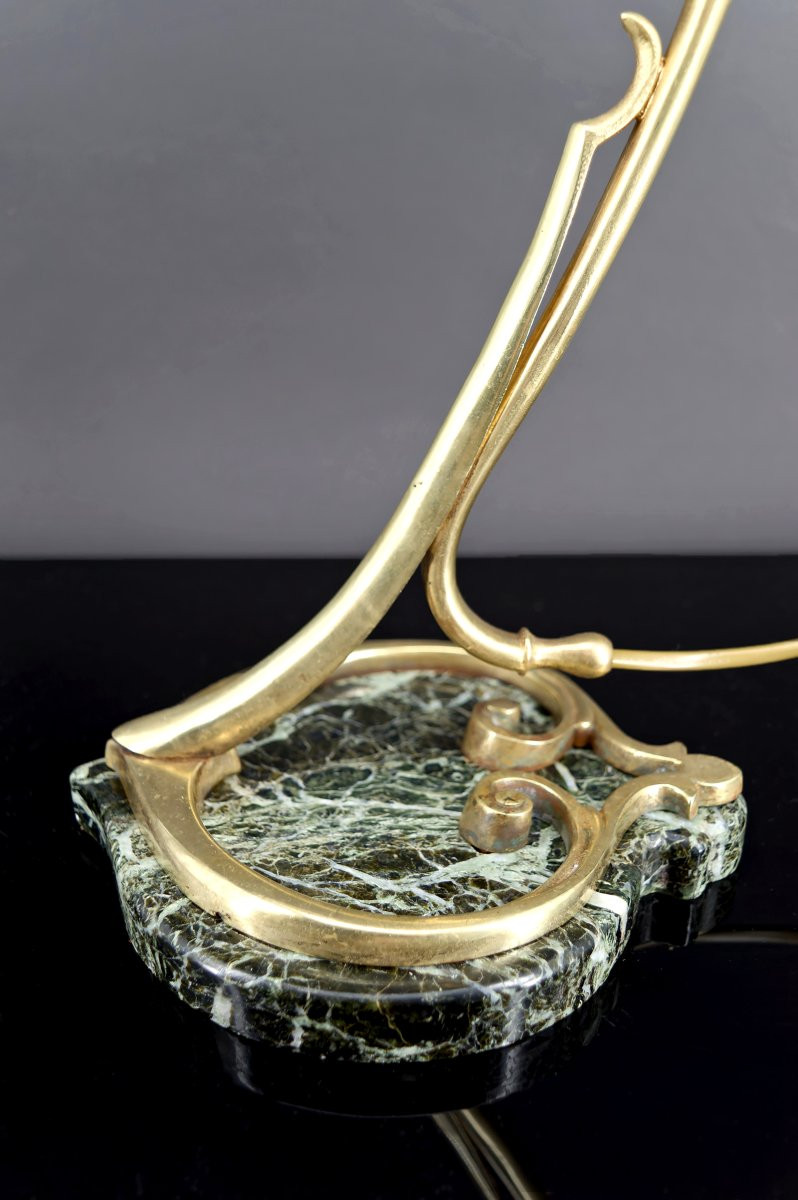 Important Bronze And Marble Table Lamp, Art Nouveau, France, Circa 1890-photo-6