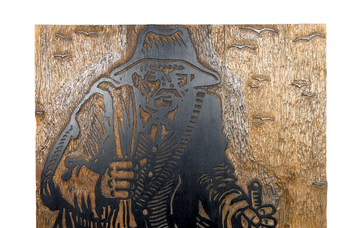 Woodcut Plate / Matrix, "le Chemineau", France, 1978-photo-2