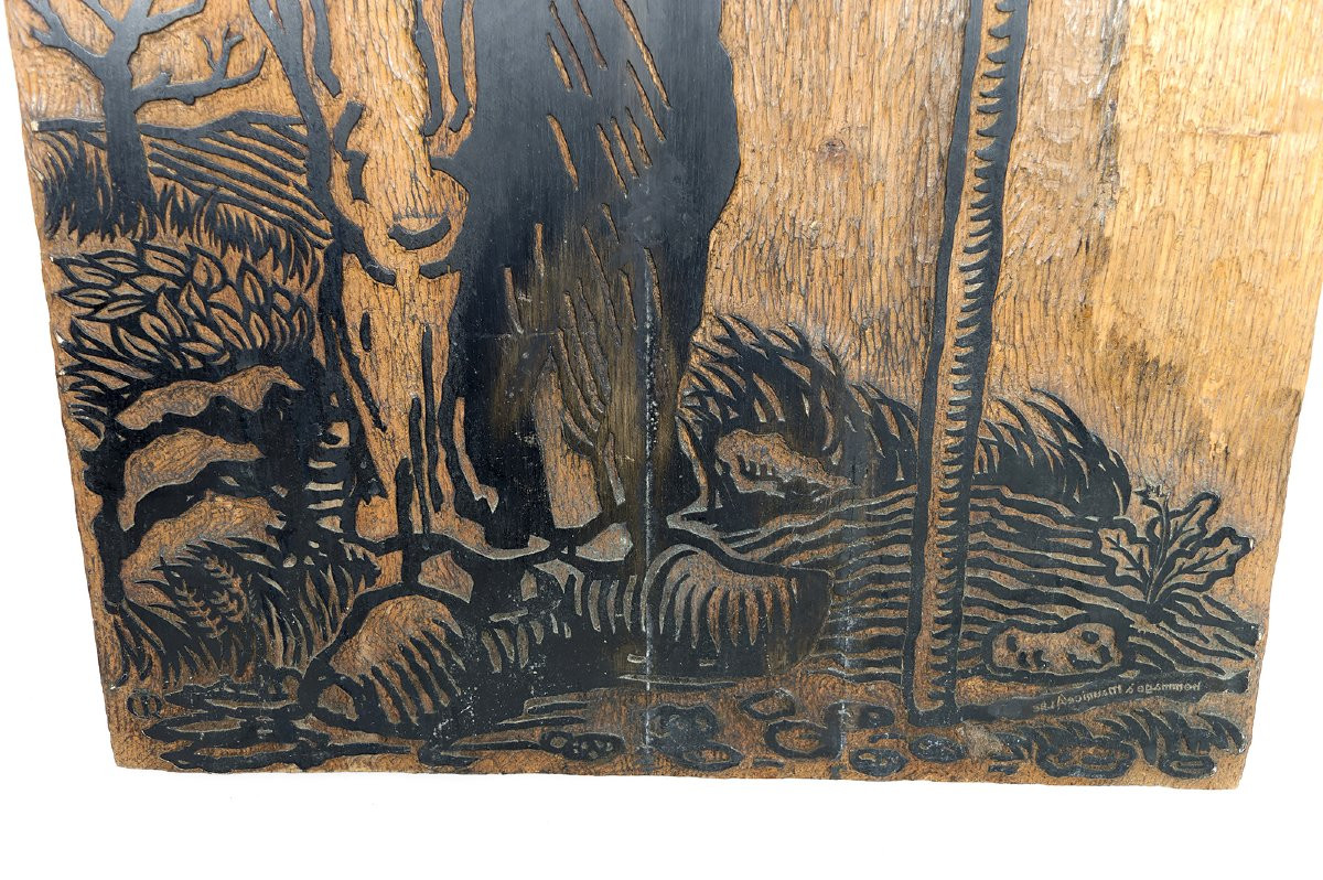 Woodcut Plate / Matrix, "le Chemineau", France, 1978-photo-4
