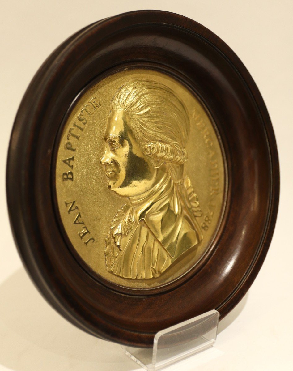 Portrait En Bronze Doré de Mercadier, Circa 1815-photo-2