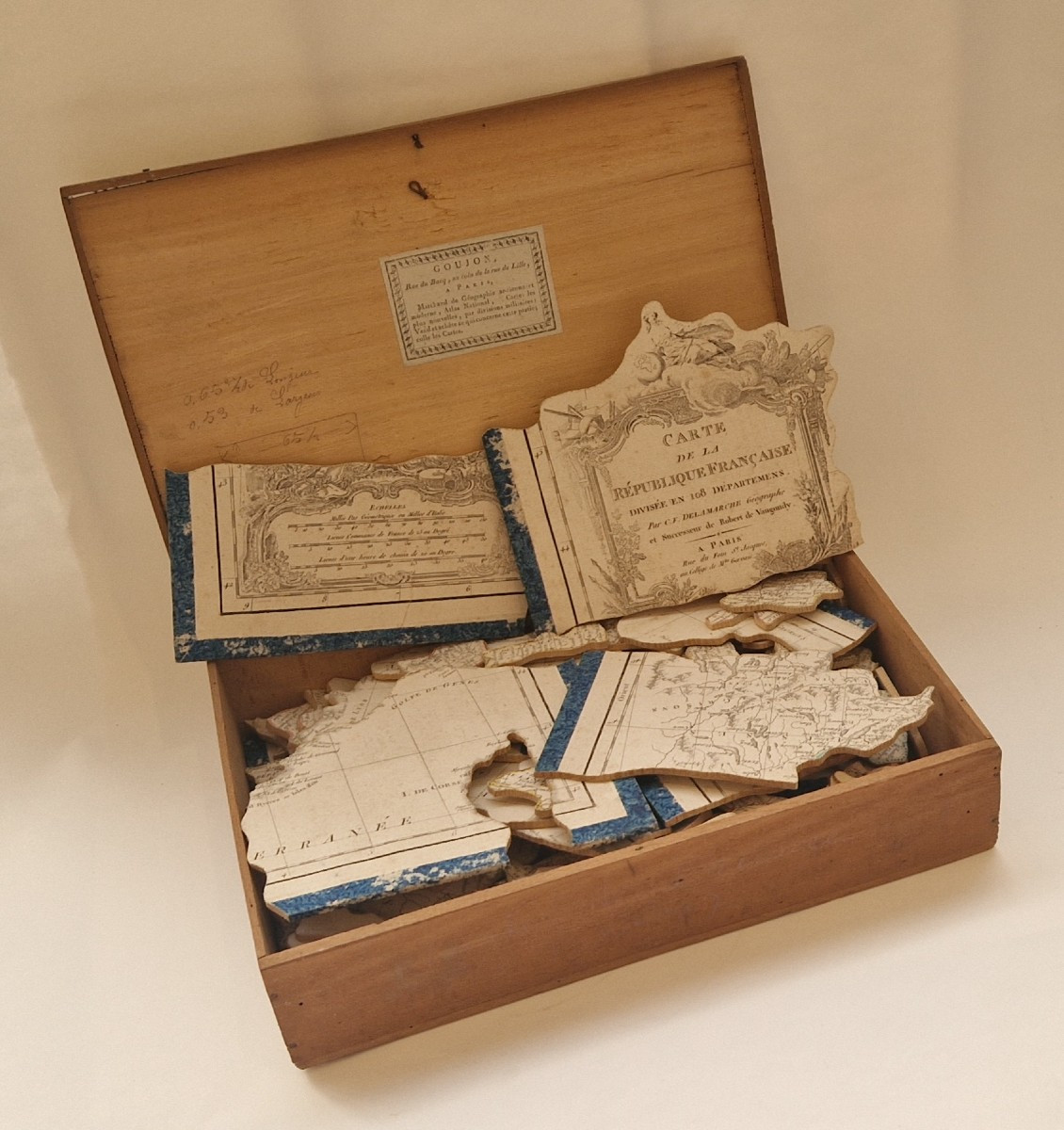 Grand puzzle carte de la France Delamarche, c. 1802