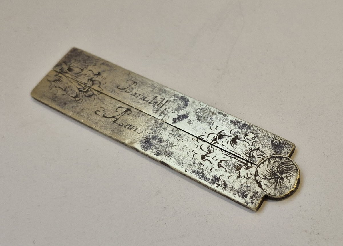Baradelle - Two Brass Rulers, 18th Century-photo-3