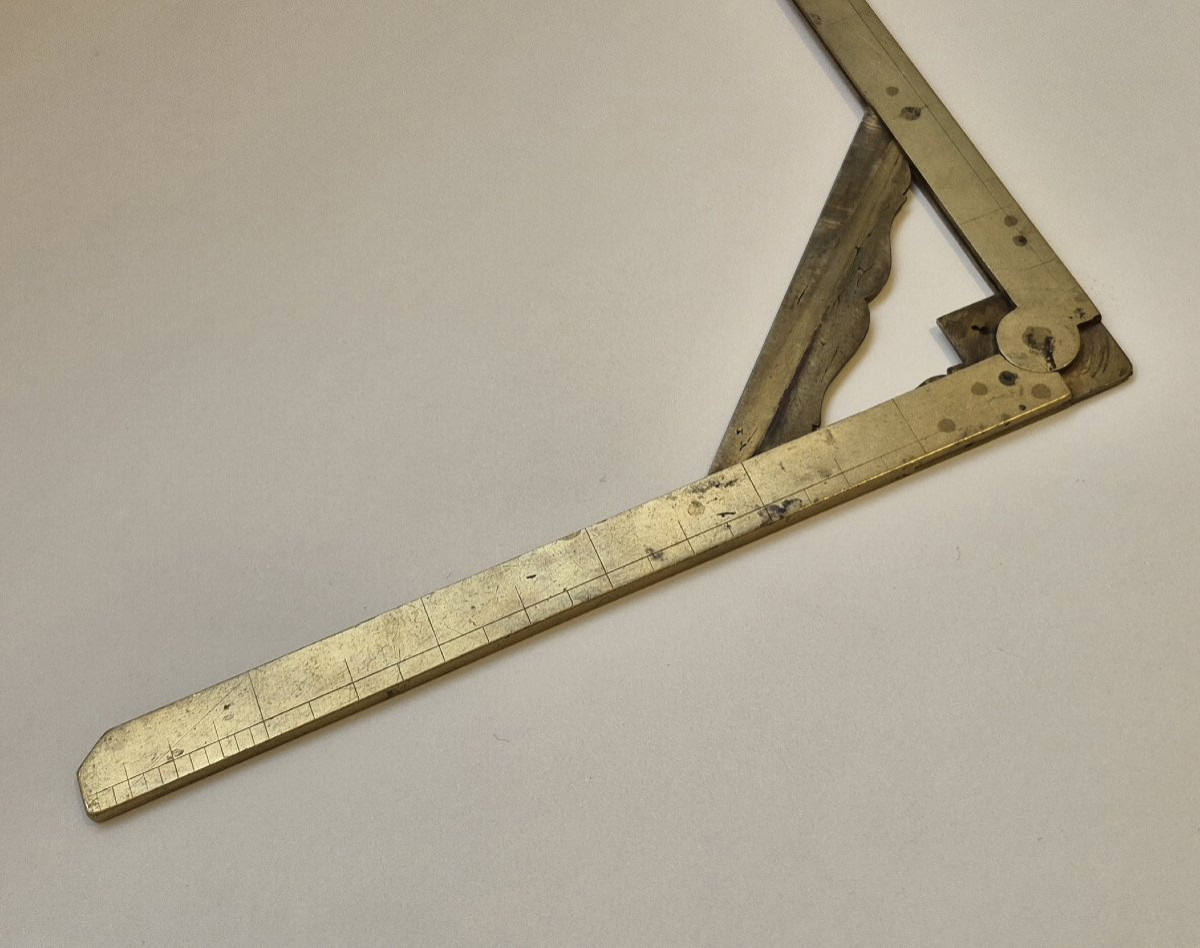 Baradelle - Two Brass Rulers, 18th Century-photo-5