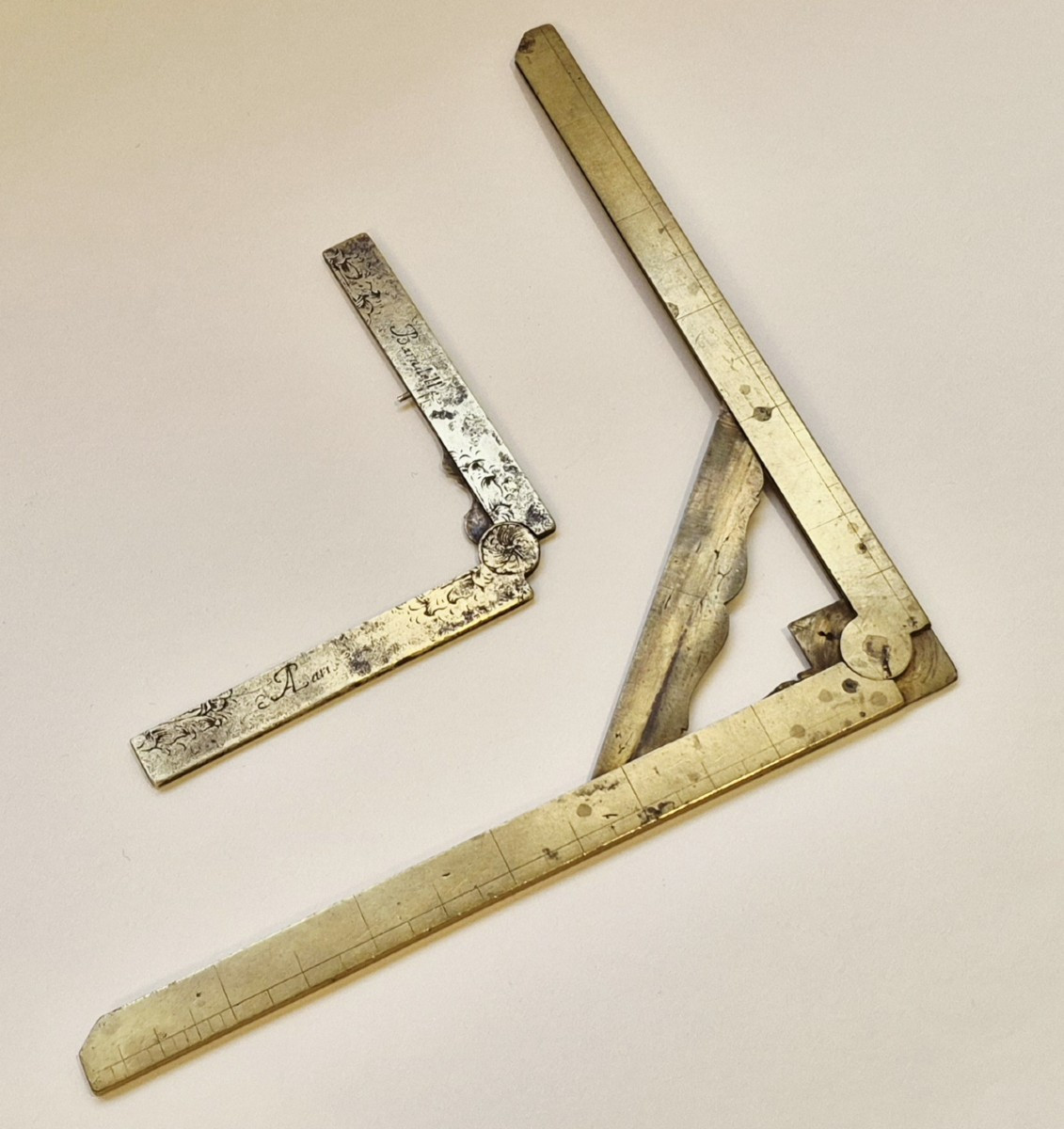 Baradelle - Two Brass Rulers, 18th Century