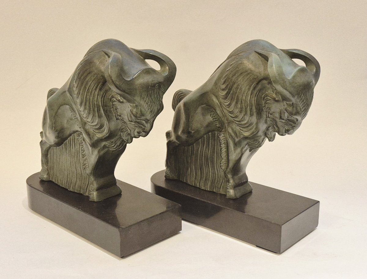 Impressive Art Deco Style Bookends By Le Verrier-photo-2