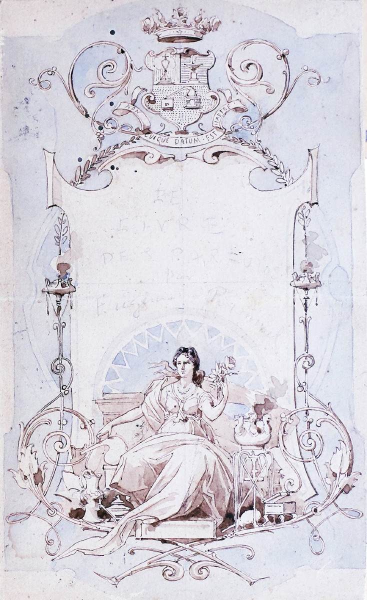 Chéret Dessin original Livre des parfums de Rimmel