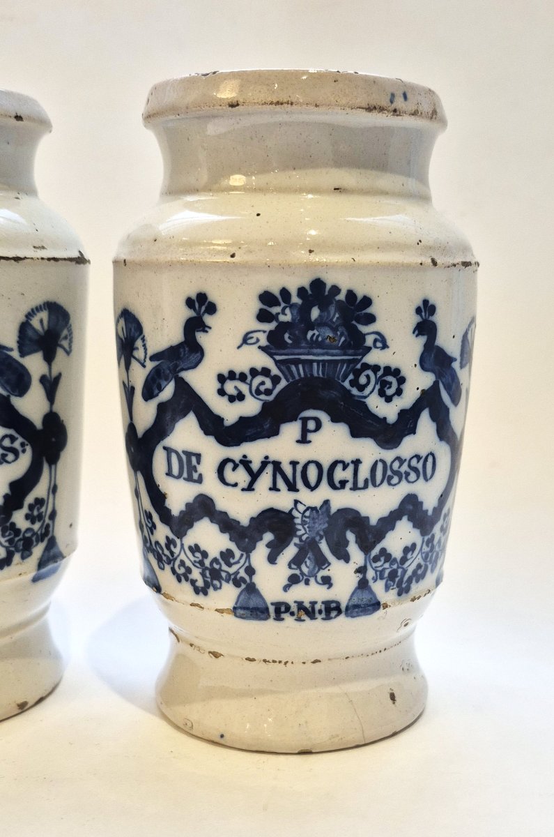 Two Medicine Jars, Antwerp, 18th Century-photo-2