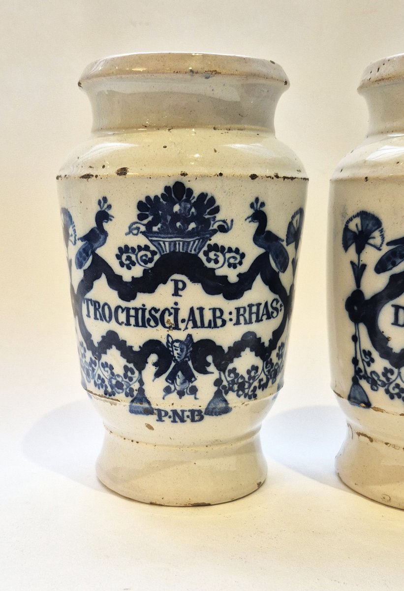 Two Medicine Jars, Antwerp, 18th Century-photo-3