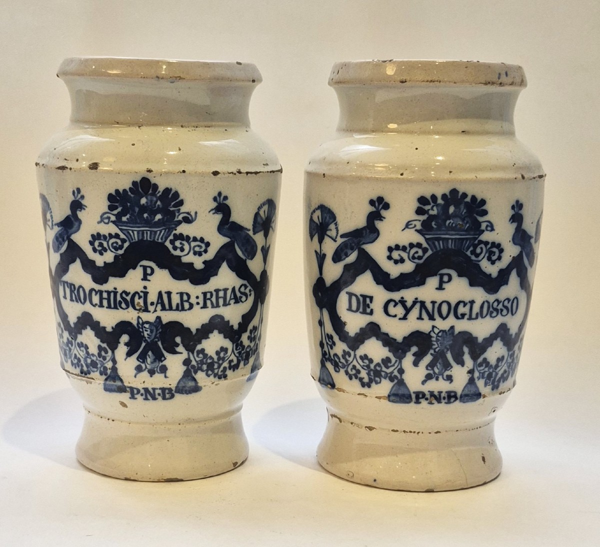 Two Medicine Jars, Antwerp, 18th Century