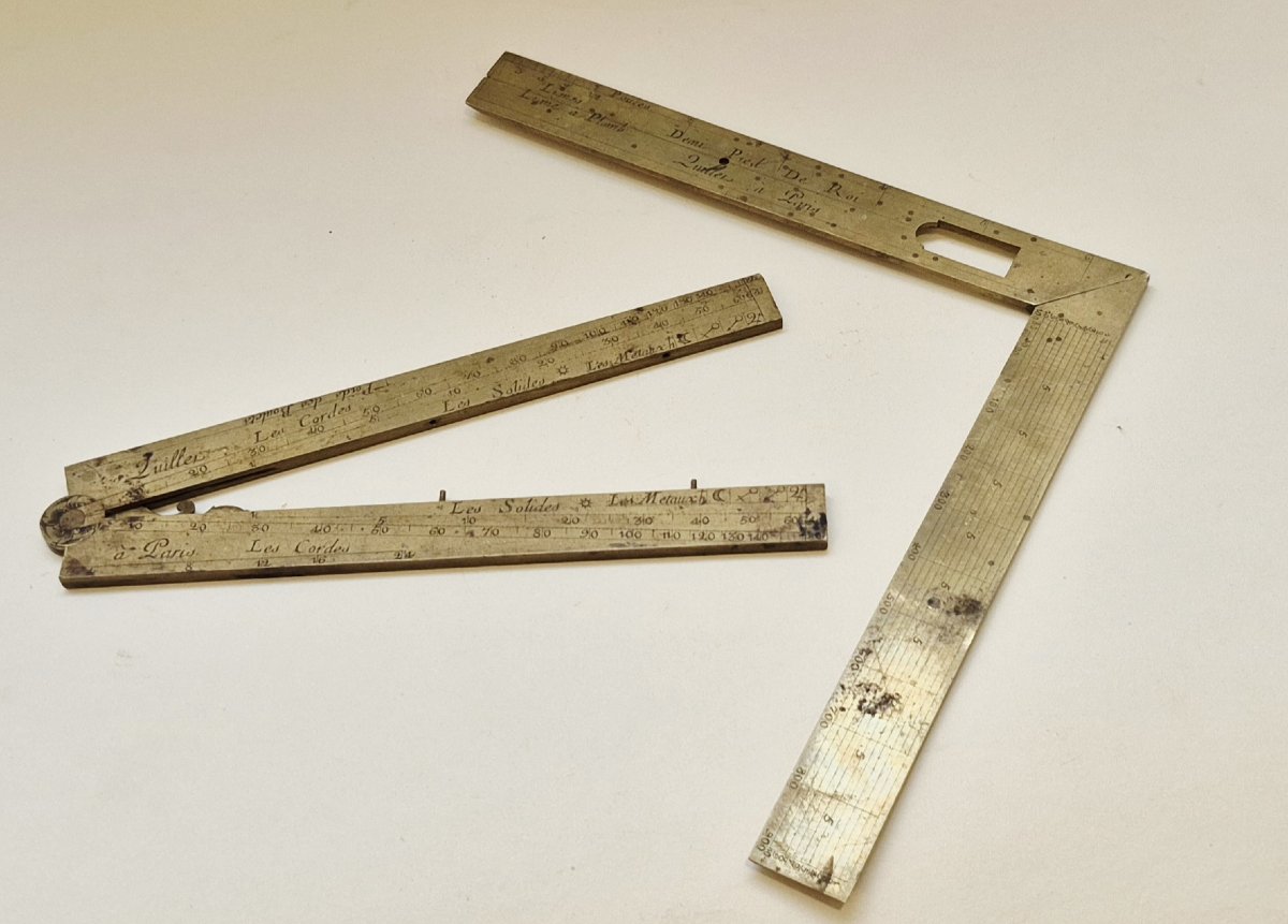 Proportional Compass And Half-foot By Quillet, C. 1770-photo-3