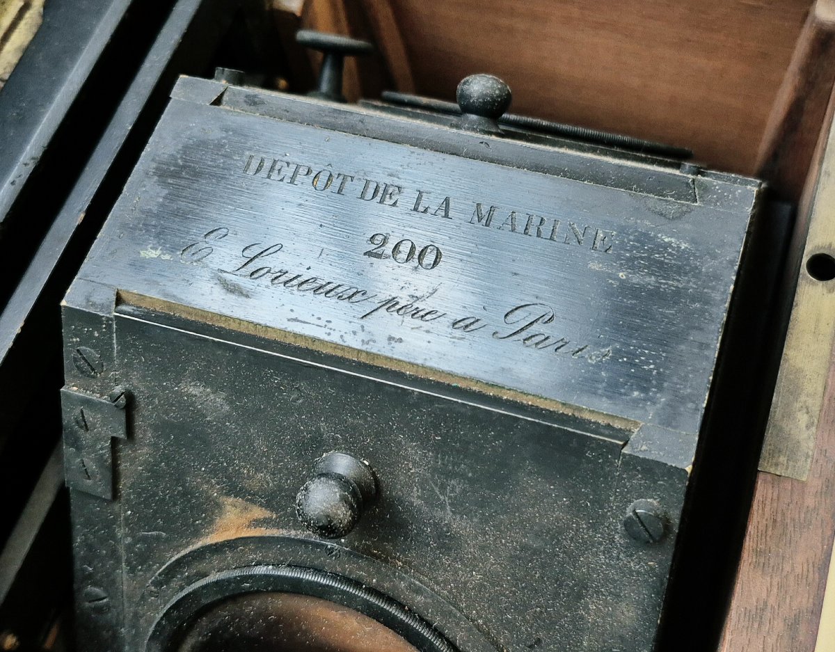 Large Artificial Horizon By Lorieux, 19th-century Navy Collection-photo-3