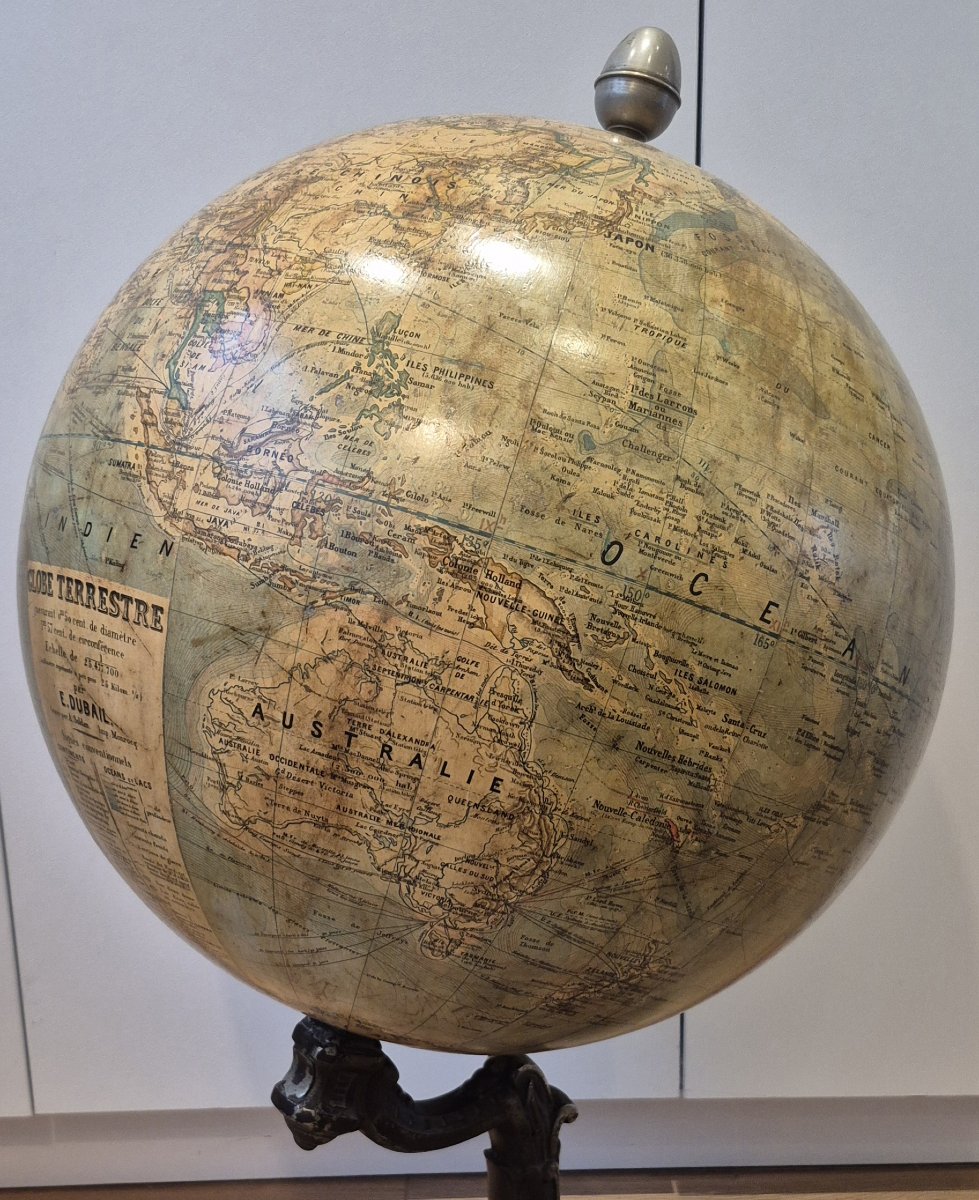 Grand globe terrestre Dubail de 50cm par Lebegue-photo-4