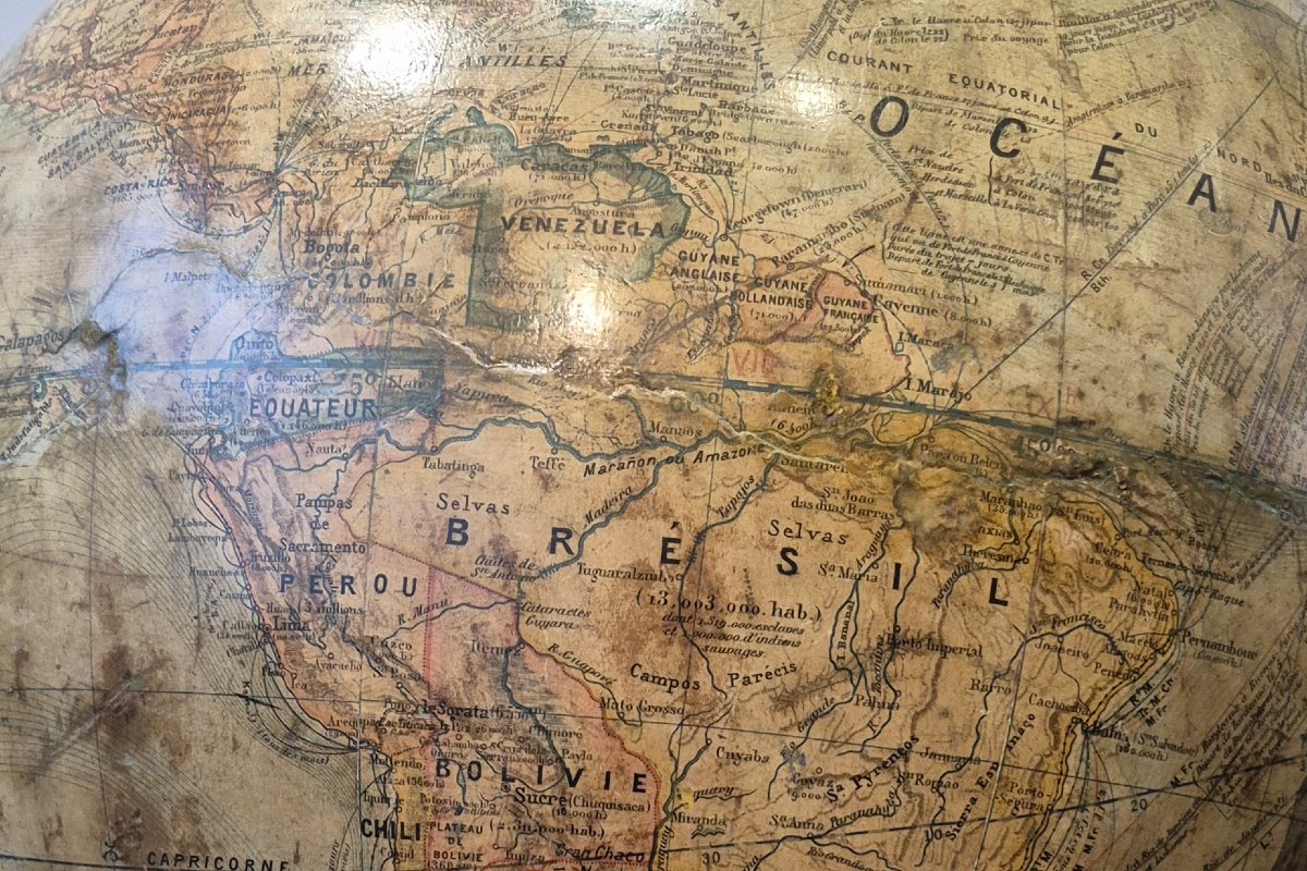 Grand globe terrestre Dubail de 50cm par Lebegue-photo-3