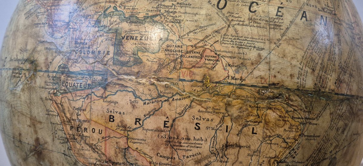 Grand globe terrestre Dubail de 50cm par Lebegue-photo-4
