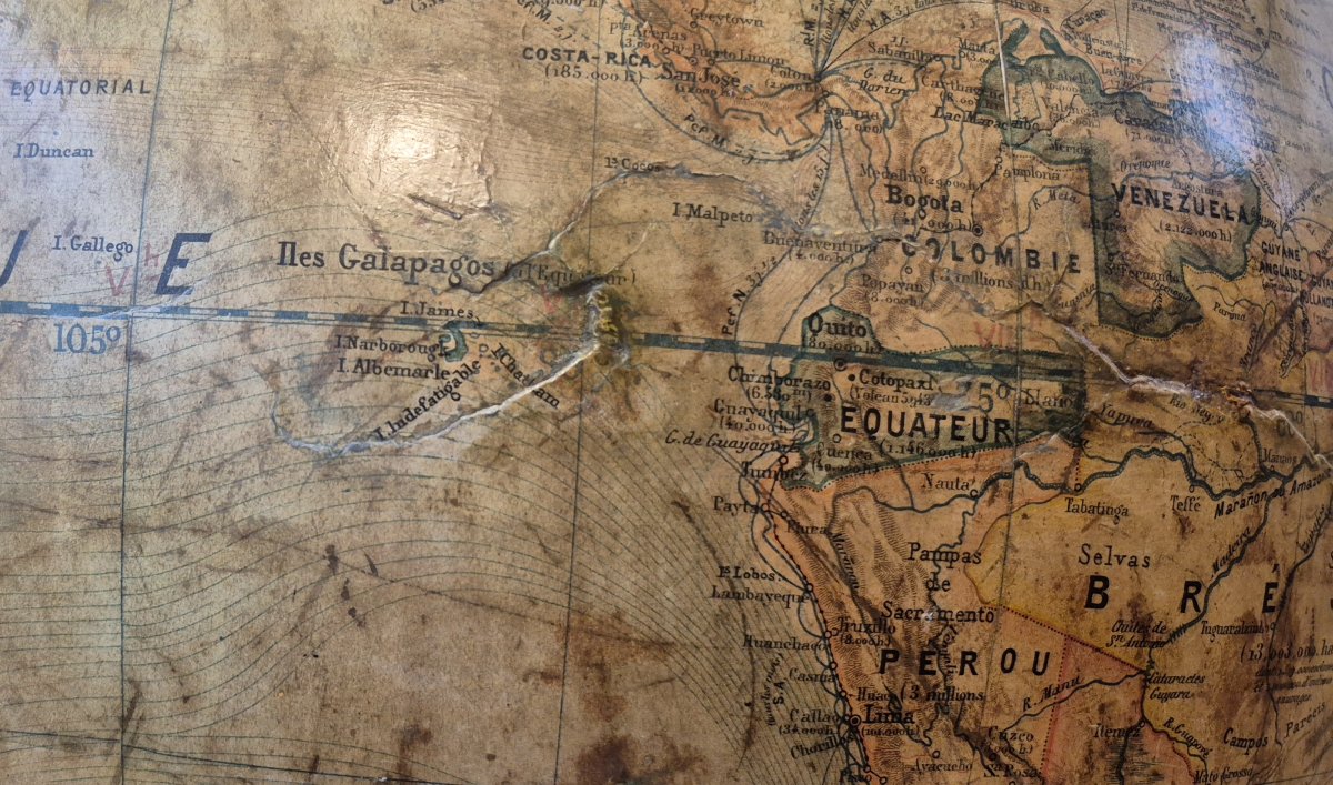 Grand globe terrestre Dubail de 50cm par Lebegue-photo-5