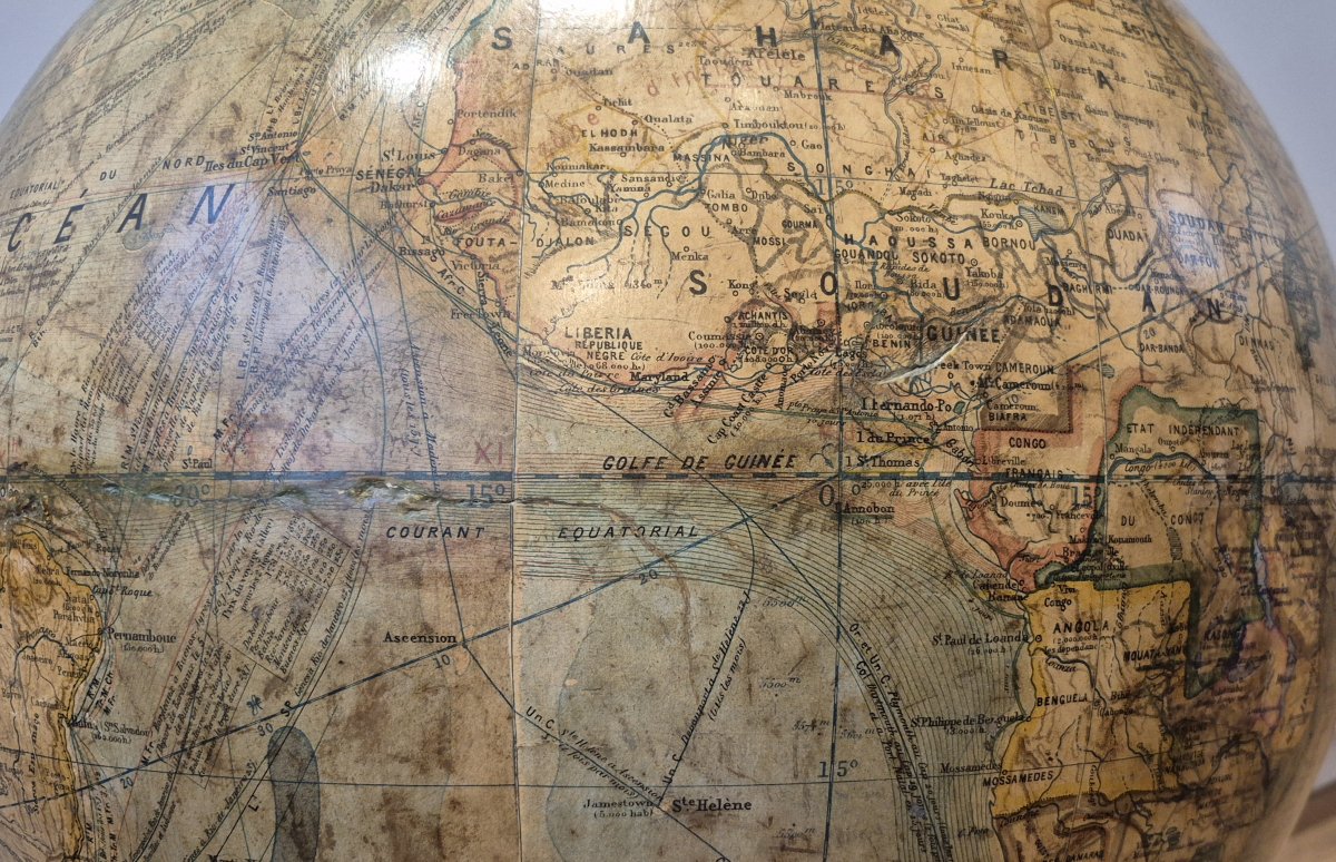 Grand globe terrestre Dubail de 50cm par Lebegue-photo-6