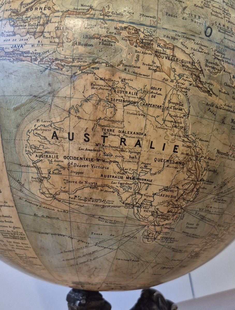 Grand globe terrestre Dubail de 50cm par Lebegue-photo-8