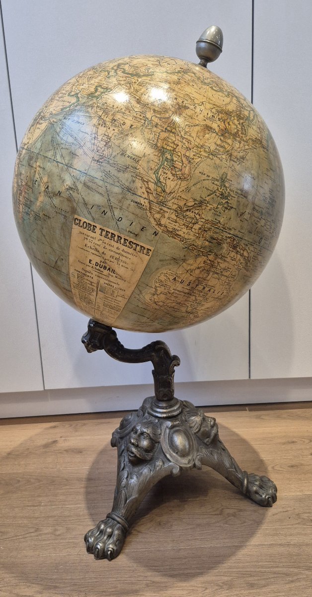 Grand globe terrestre Dubail de 50cm par Lebegue
