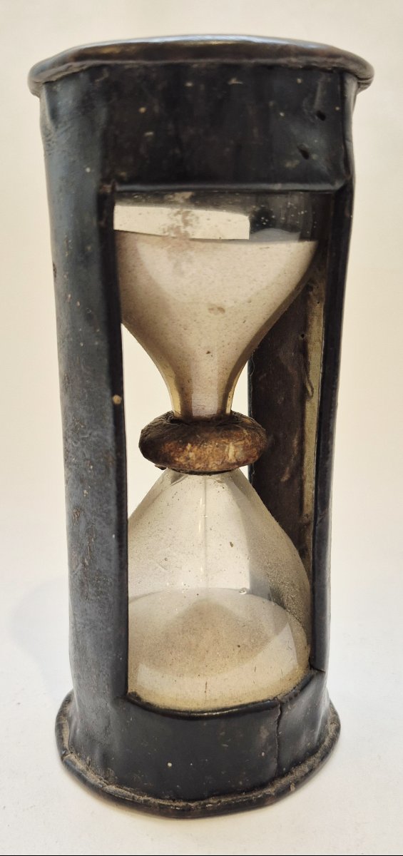 30-minute Hourglass With A Leather Frame, 18th Century-photo-3