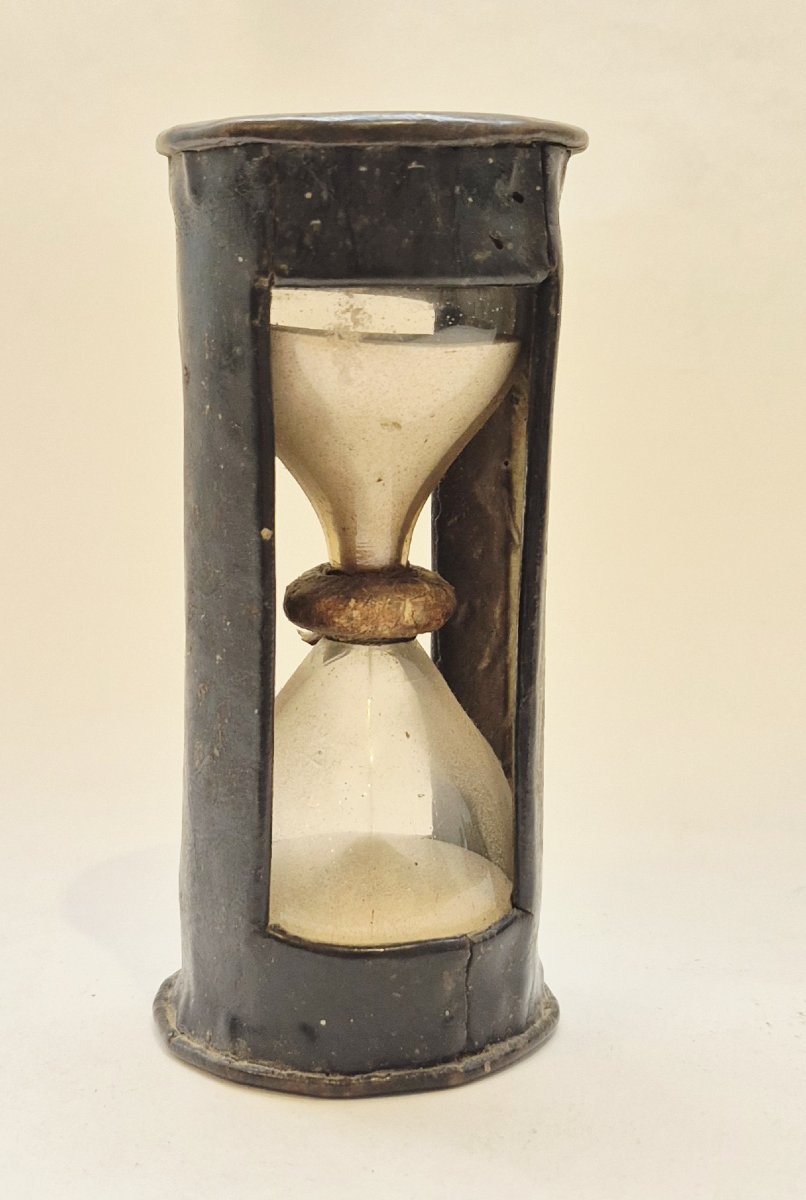 30-minute Hourglass With A Leather Frame, 18th Century