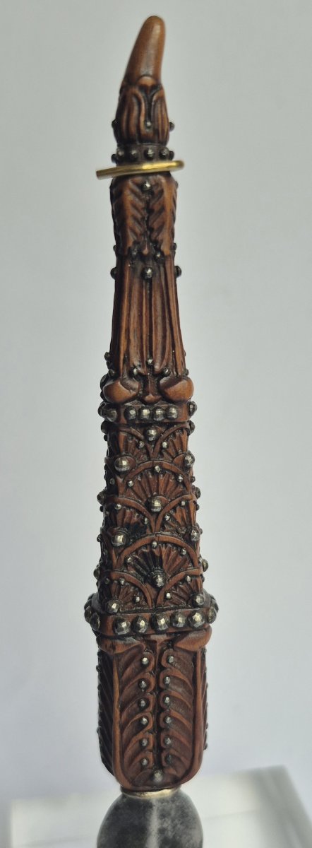 Taille plume en buis et clouté argent, XVIIe siècle-photo-4
