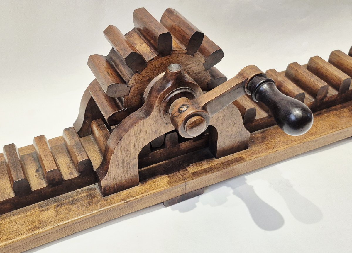 Grand engrenage par roue et crémaillère, circa 1880-photo-4