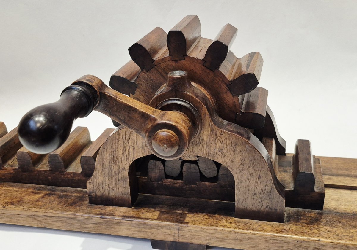 Grand engrenage par roue et crémaillère, circa 1880-photo-2