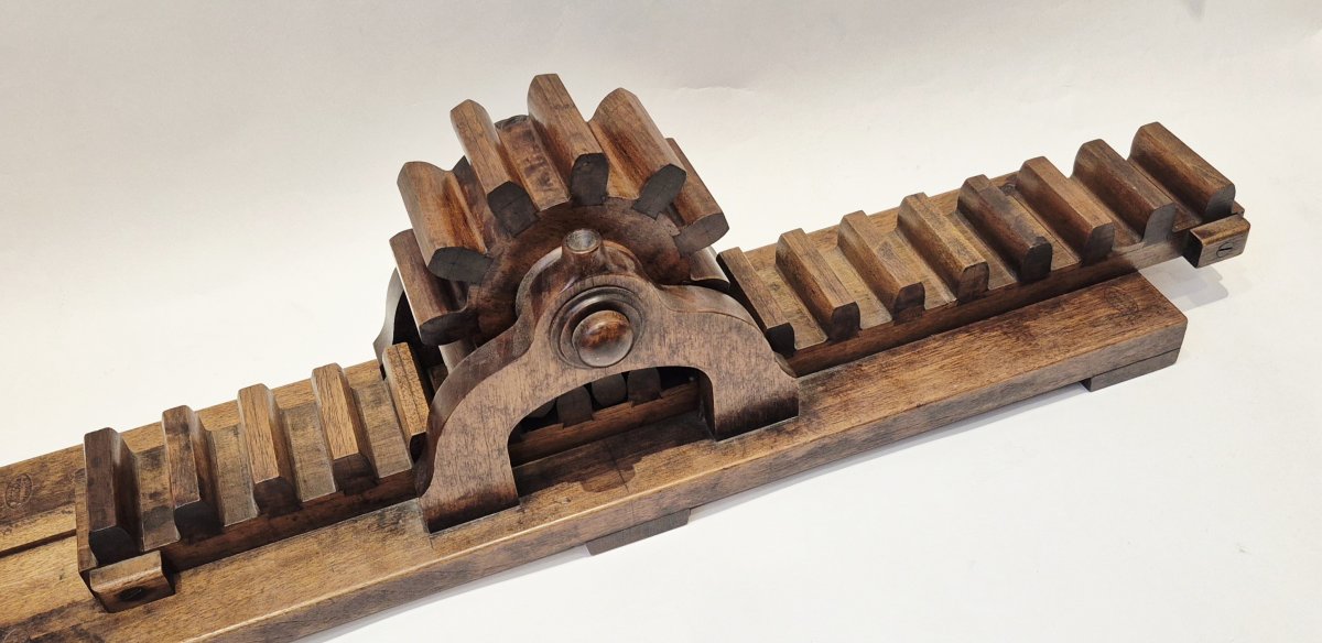 Grand engrenage par roue et crémaillère, circa 1880-photo-3
