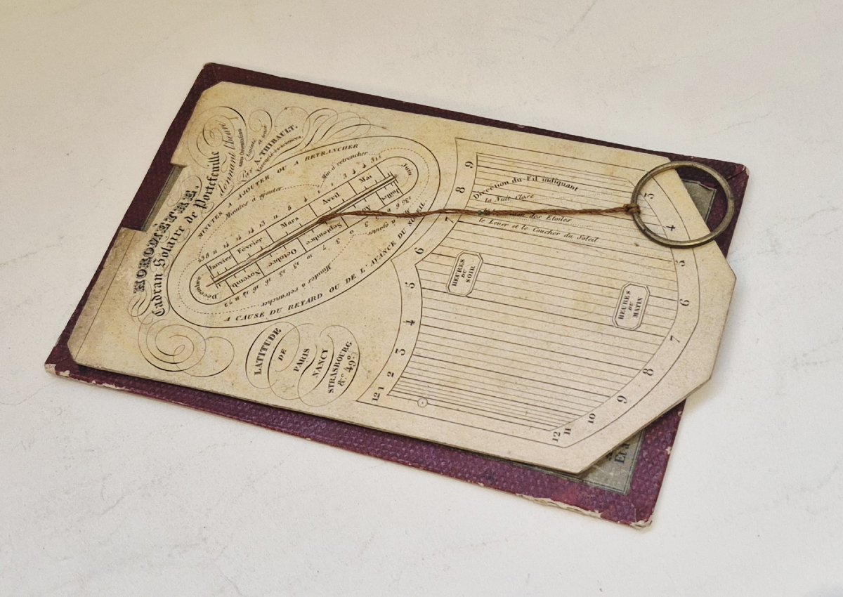 Cadran solaire de portefeuille par Thibault, c. 1840-photo-2