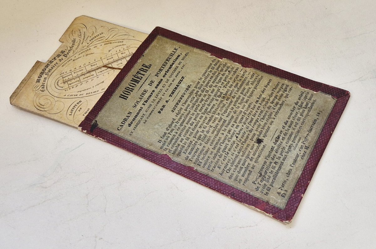 Cadran solaire de portefeuille par Thibault, c. 1840-photo-3