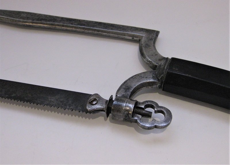 Large Amputation Saw In Steel And Ebony By Lesueur The Elder, Circa 1780-photo-4