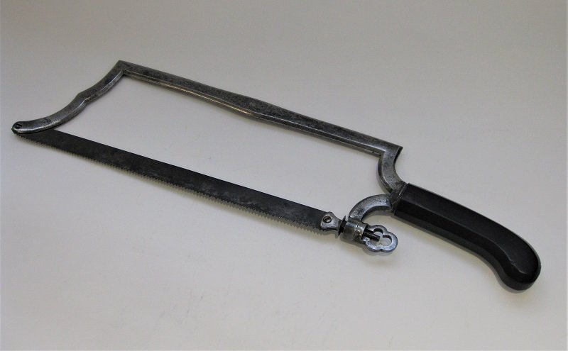 Large Amputation Saw In Steel And Ebony By Lesueur The Elder, Circa 1780