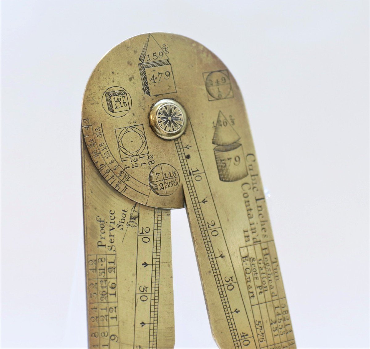 Compass Of Artillery Or Caliber By Dean, Circa 1730-photo-2