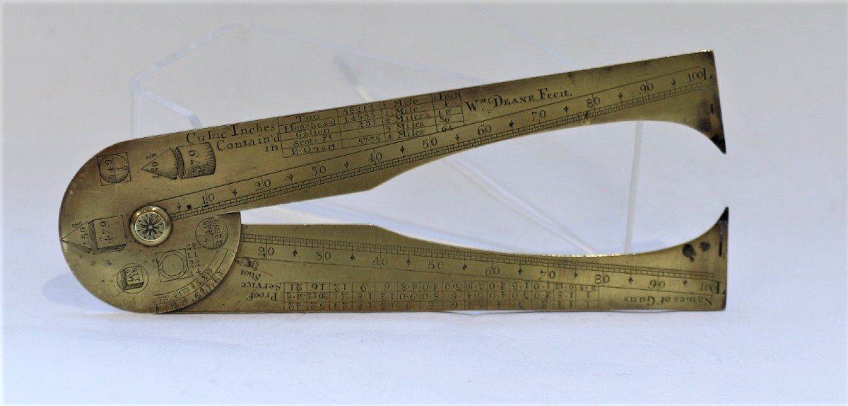 Compass Of Artillery Or Caliber By Dean, Circa 1730-photo-3