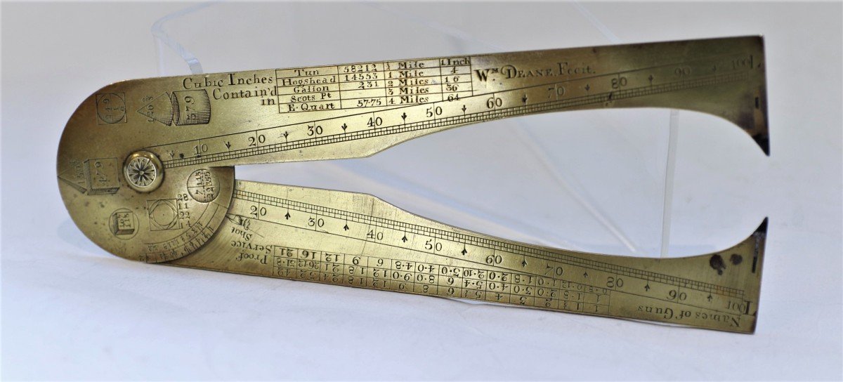 Compass Of Artillery Or Caliber By Dean, Circa 1730-photo-1