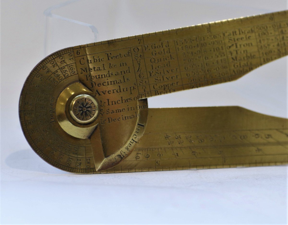 Compass Of Artillery Or Caliber By Dean, Circa 1730-photo-3