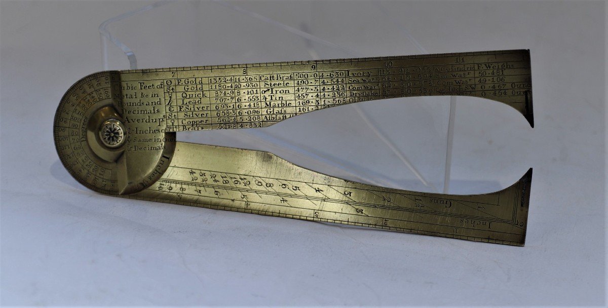 Compass Of Artillery Or Caliber By Dean, Circa 1730-photo-4
