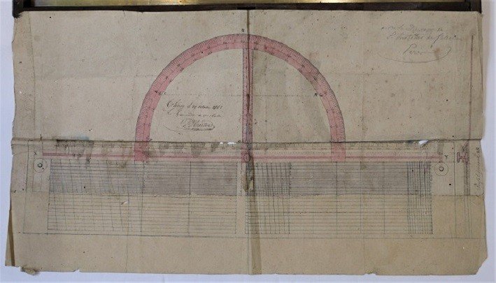 Large Scale Prototype-protractor De Martin - 1862-photo-3