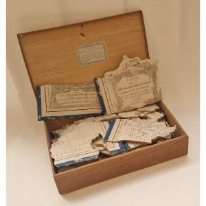Grand puzzle carte de la France Delamarche, c. 1802